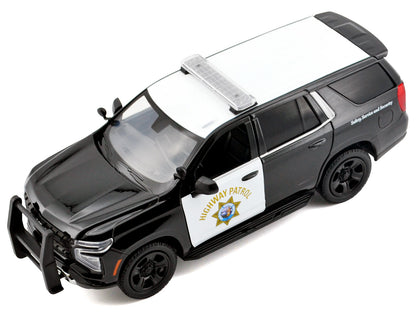 2025 Chevrolet Tahoe Police Pursuit Vehicle "California Highway Patrol" Black and White "Law Enforcement and Public Service" Series 1/24 Diecast Model Car