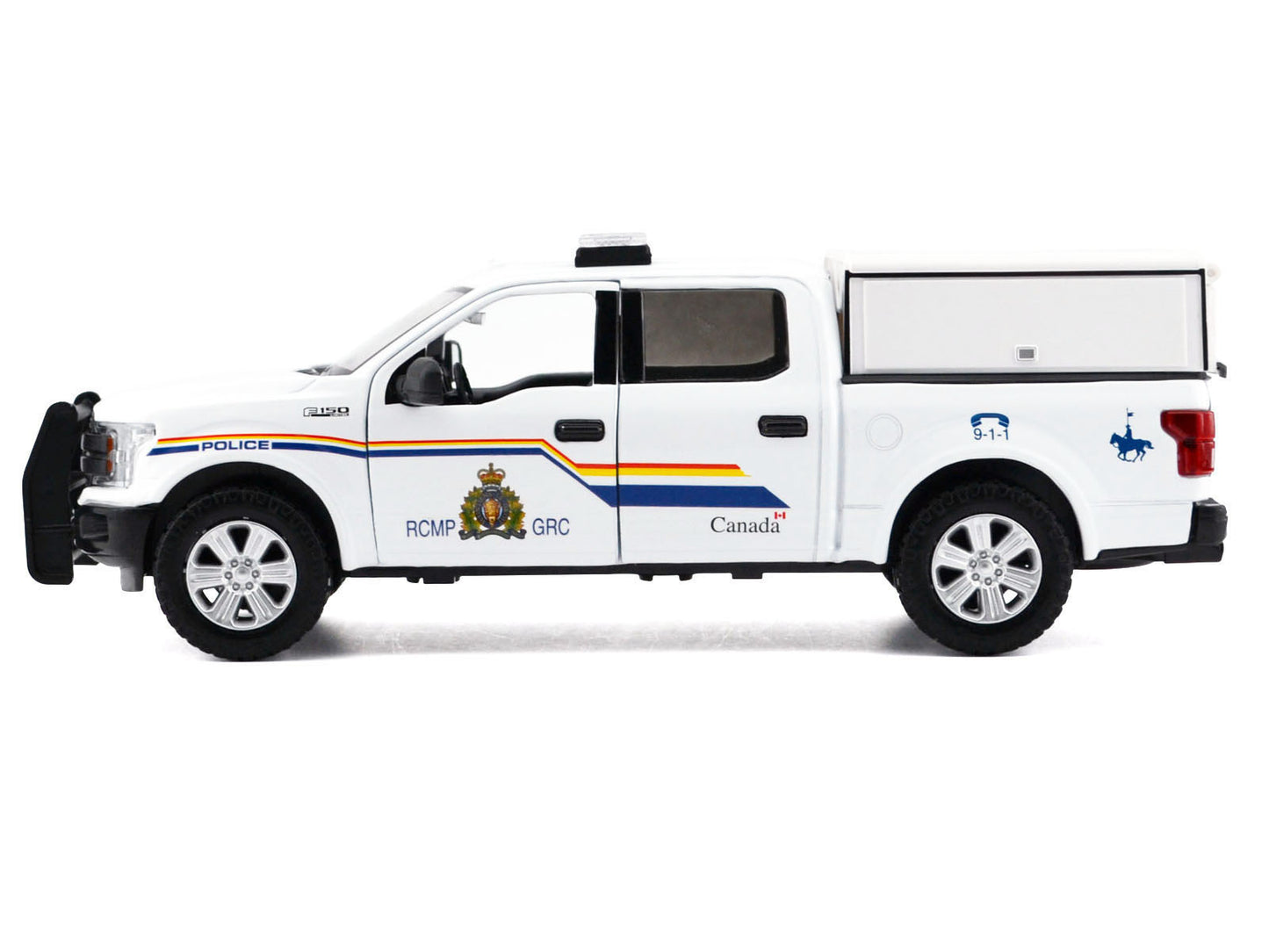 2019 Ford F-150 Lariat Crew Cab Pickup Truck with Camper Box "Royal Canadian Mounted Police" White "Law Enforcement and Public Service" Series 1/27 Diecast Model Car