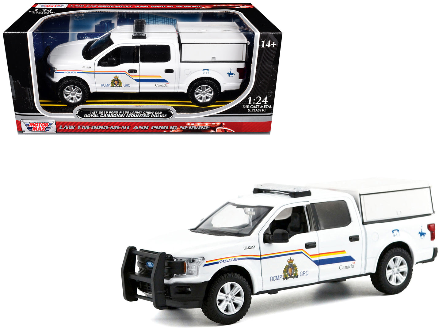 2019 Ford F-150 Lariat Crew Cab Pickup Truck with Camper Box "Royal Canadian Mounted Police" White "Law Enforcement and Public Service" Series 1/27 Diecast Model Car