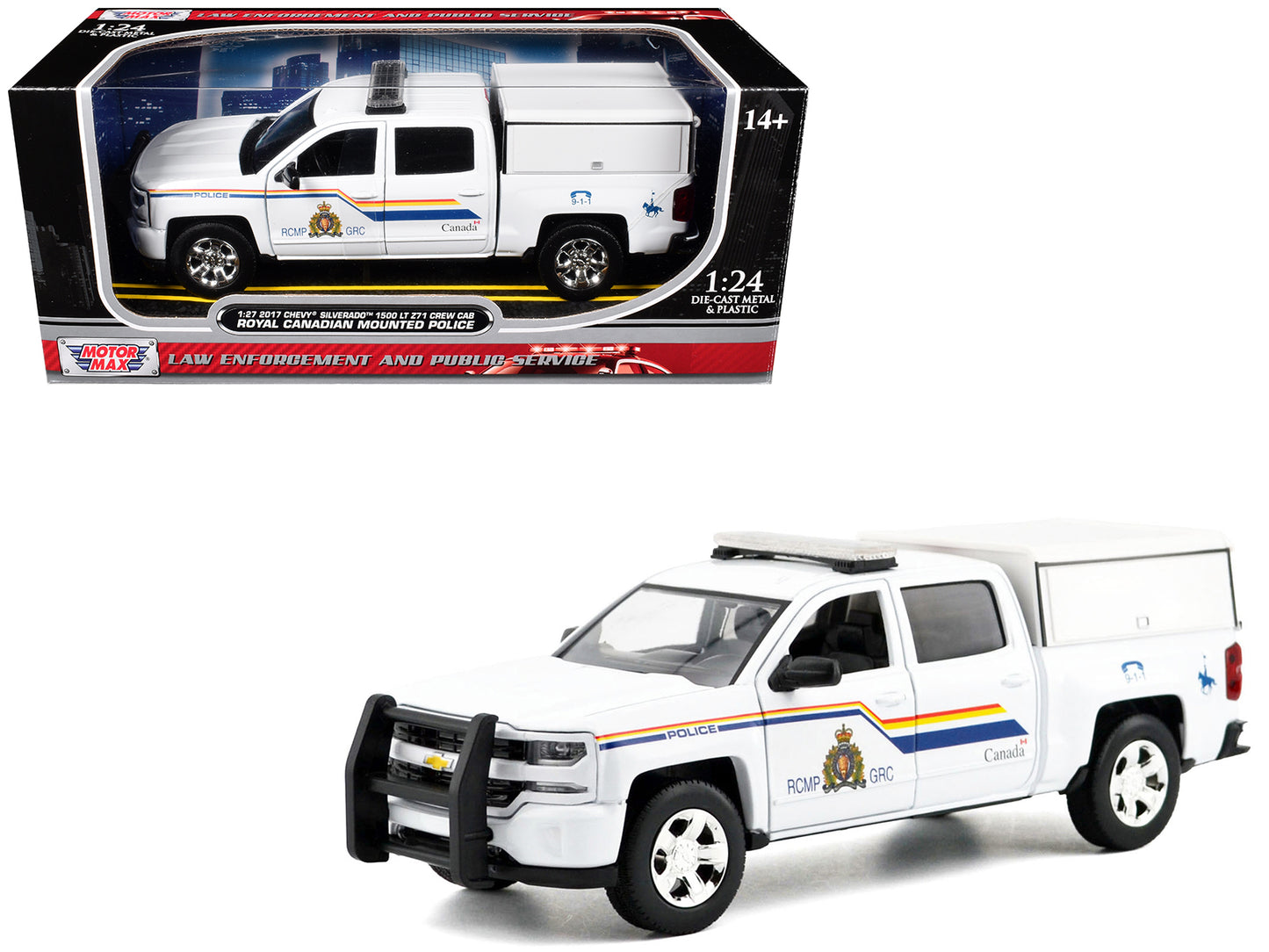 2017 Chevrolet Silverado 1500 LT Z71 Crew Cab Pickup Truck with Camper Box "Royal Canadian Mounted Police" White "Law Enforcement and Public Service" Series 1/27 Diecast Model Car