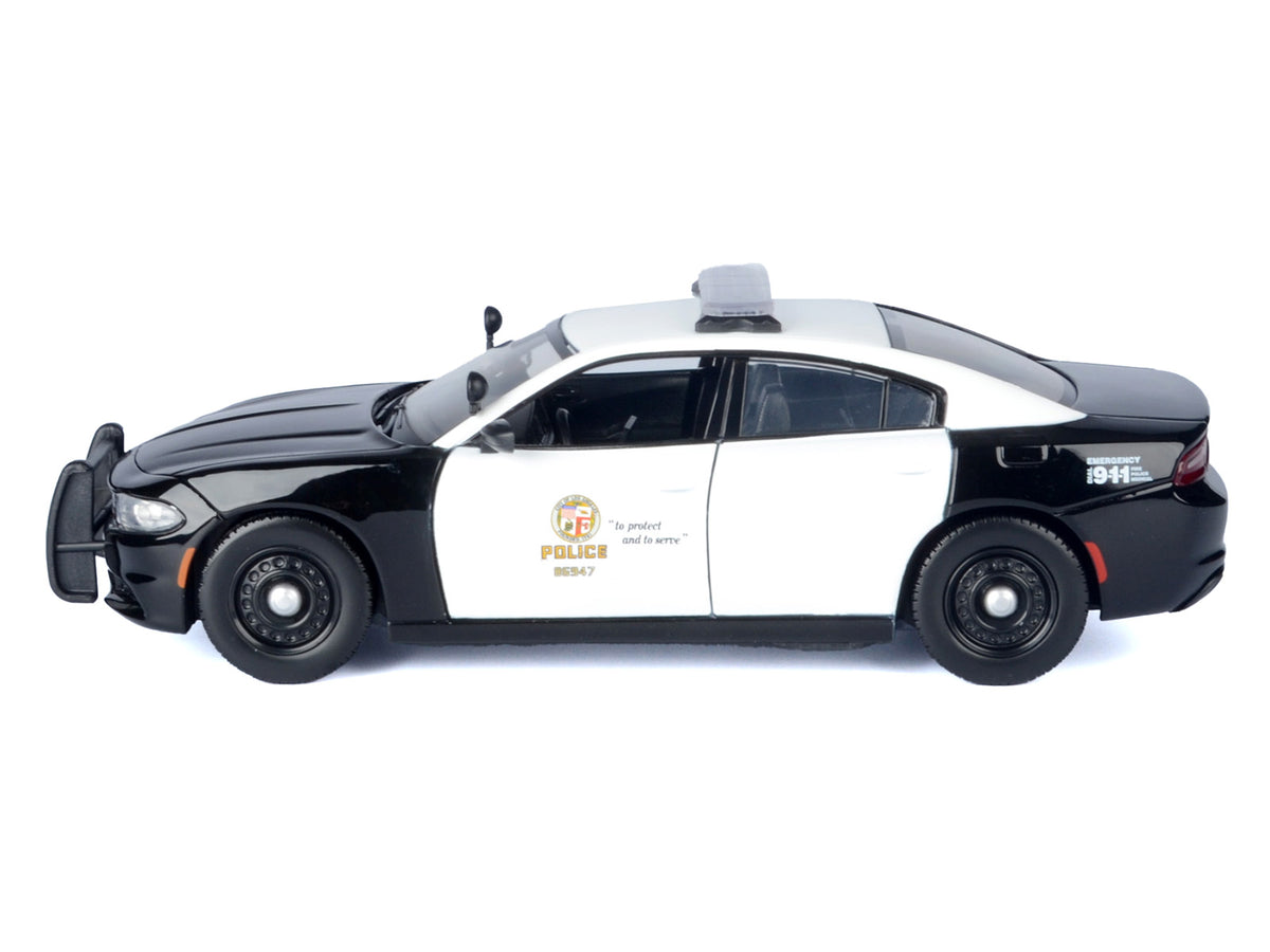 2023 Dodge Charger Pursuit Police Car "LAPD (Los Angeles Police Department)" Black and White "Law Enforcement and Public Service" Series 1/24 Diecast Model Car