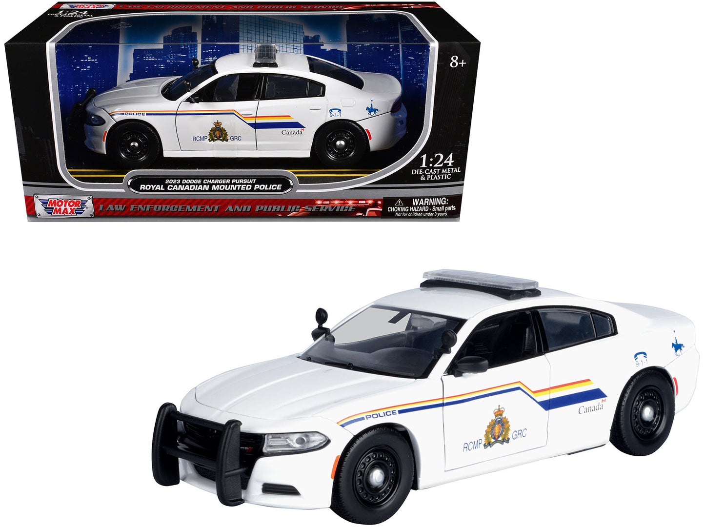 2023 Dodge Charger Pursuit Police Car "RCMP (Royal Canadian Mounted Police)" White "Law Enforcement and Public Service" Series 1/24 Diecast Model Car