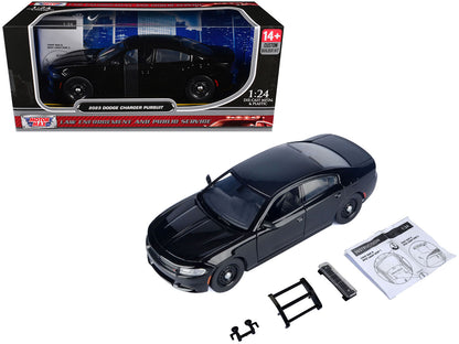 2023 Dodge Charger Pursuit Police Car Black "Custom Builder's Kit - Law Enforcement and Public Service" Series 1/24 Diecast Model Car