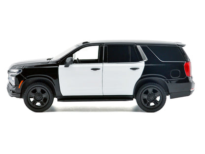 2025 Chevrolet Tahoe PPV Black and White "Custom Builder's Kit - Law Enforcement and Public Service" Series 1/24 Diecast Model Car