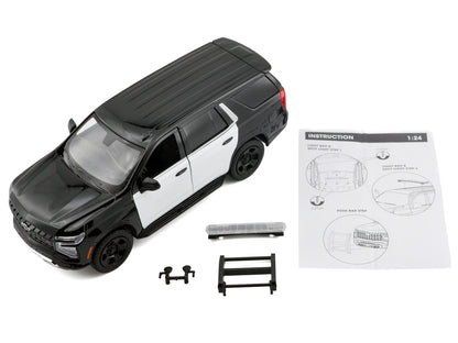 2025 Chevrolet Tahoe PPV Black and White "Custom Builder's Kit - Law Enforcement and Public Service" Series 1/24 Diecast Model Car