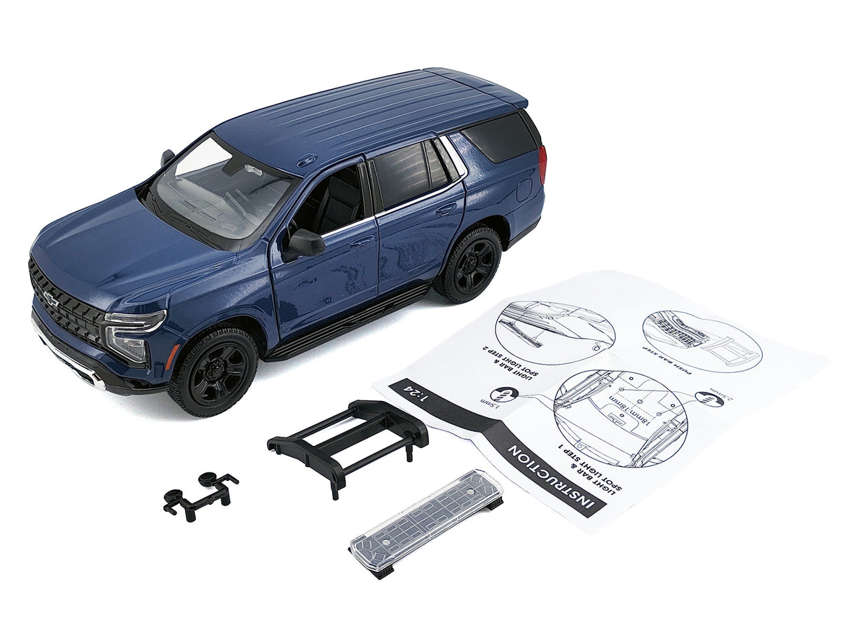 2025 Chevrolet Tahoe PPV Dark Blue "Custom Builder's Kit - Law Enforcement and Public Service" Series 1/24 Diecast Model Car