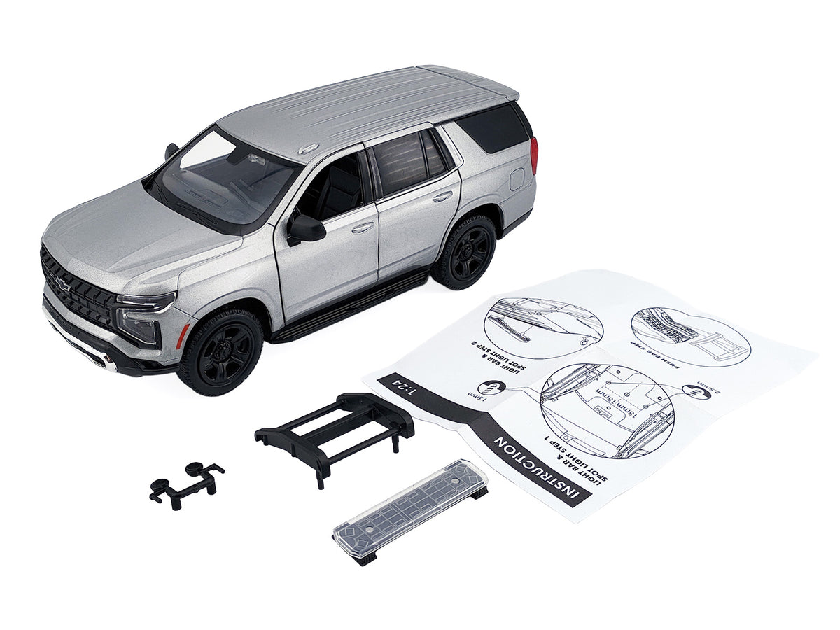 2025 Chevrolet Tahoe PPV Silver Metallic "Custom Builder's Kit - Law Enforcement and Public Service" Series 1/24 Diecast Model Car