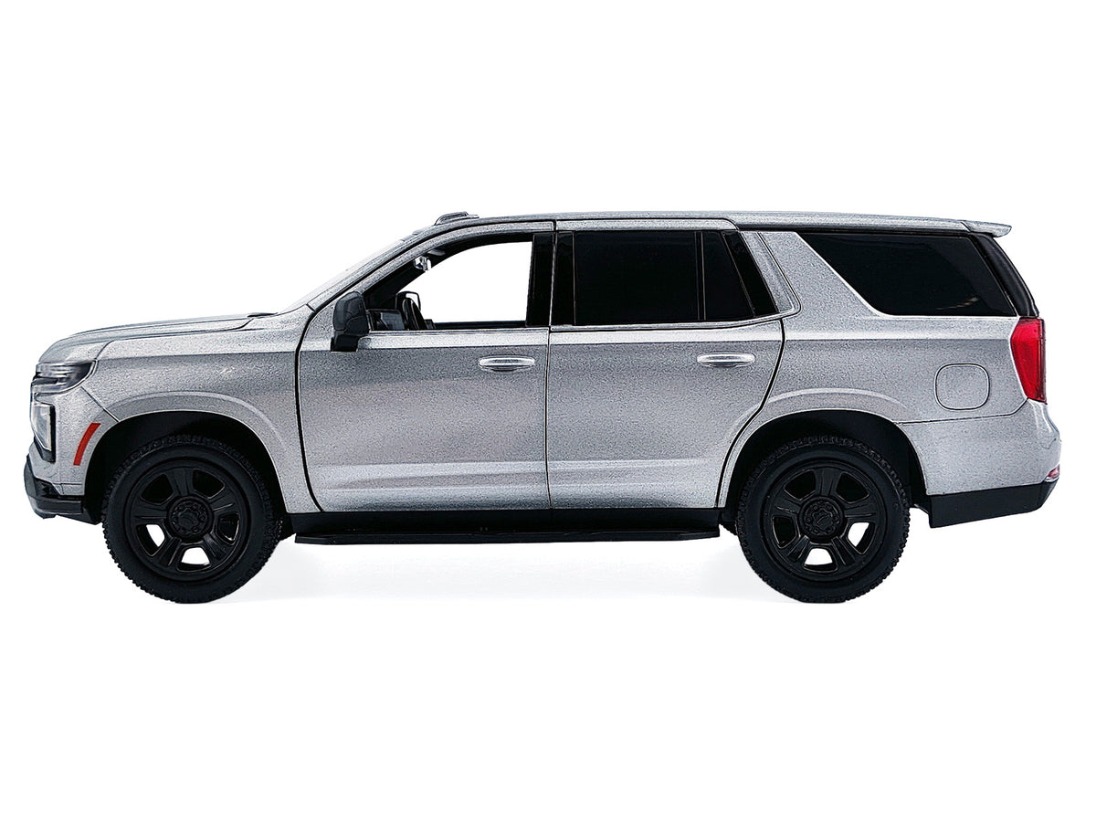 2025 Chevrolet Tahoe PPV Silver Metallic "Custom Builder's Kit - Law Enforcement and Public Service" Series 1/24 Diecast Model Car