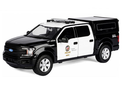 2019 Ford F-150 Lariat Crew Cab Pickup Truck with Camper "Los Angeles Police Department" Black and White "Law Enforcement and Public Service" Series 1/24-1/27 Diecast Model Car