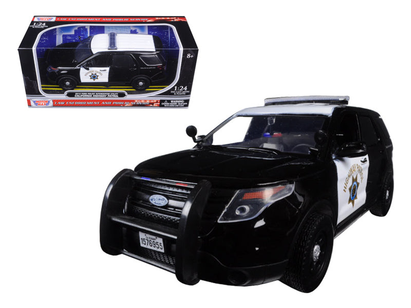 2015 Ford Interceptor Police Utility "California Highway Patrol" (CHP) Black and White 1/24 Diecast Model Car