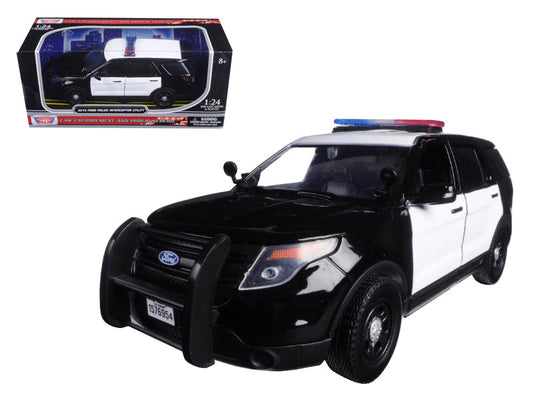 2015 Ford Police Interceptor Utility Unmarked Black and White 1/24 Diecast Model Car