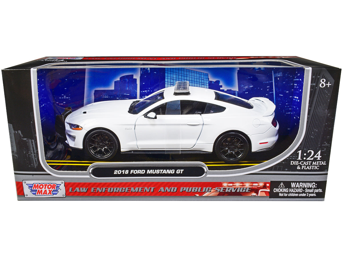 2018 Ford Mustang GT Police Car Unmarked Plain White "Law Enforcement and Public Service" Series 1/24 Diecast Model Car