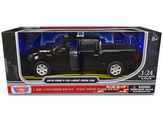 2019 Ford F-150 Lariat Crew Cab Pickup Truck Unmarked Plain Black "Law Enforcement and Public Service" Series 1/24 Diecast Model Car