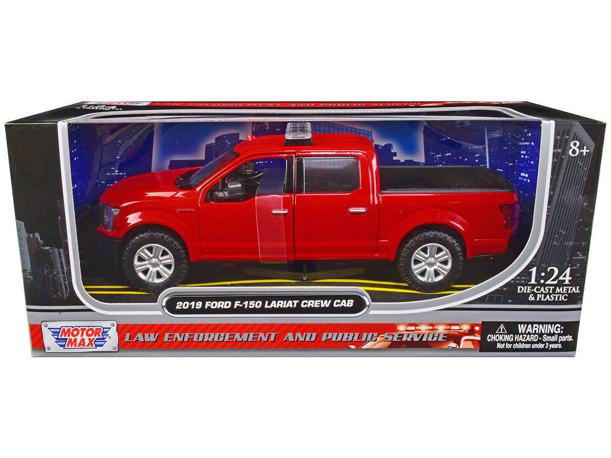 2019 Ford F-150 Lariat Crew Cab Pickup Truck Unmarked Fire Department Red "Law Enforcement and Public Service" Series 1/24 Diecast Model Car