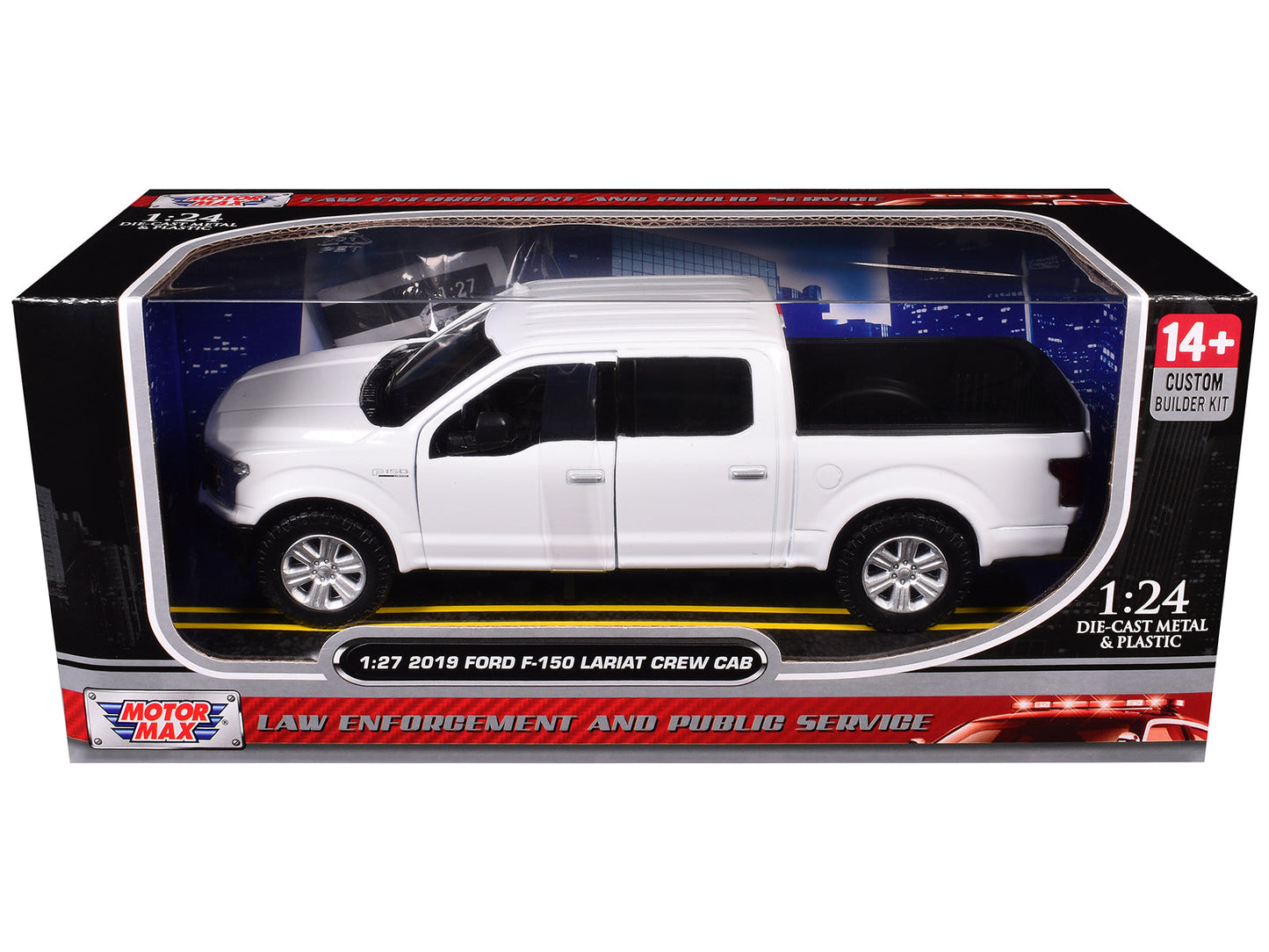 2019 Ford F-150 Lariat Crew Cab Pickup Truck Unmarked Plain White "Custom Builder's Kit - Law Enforcement and Public Service" Series 1/27 Diecast Model Car