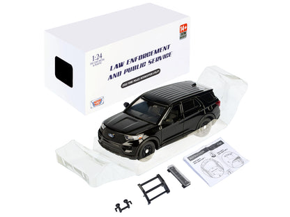 2022 Ford Police Interceptor Utility Unmarked Black "Builder's Kit" "Law Enforcement and Public Service" Series 1/24 Diecast Model Car
