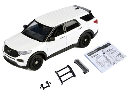 2022 Ford Police Interceptor Utility Unmarked White "Builder's Kit" "Law Enforcement and Public Service" Series 1/24 Diecast Model Car