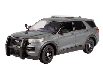 2022 Ford Police Interceptor Utility Unmarked Gray Metallic "Builder's Kit" "Law Enforcement and Public Service" Series 1/24 Diecast Model Car