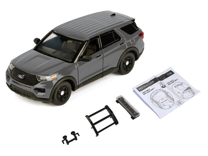 2022 Ford Police Interceptor Utility Unmarked Gray Metallic "Builder's Kit" "Law Enforcement and Public Service" Series 1/24 Diecast Model Car