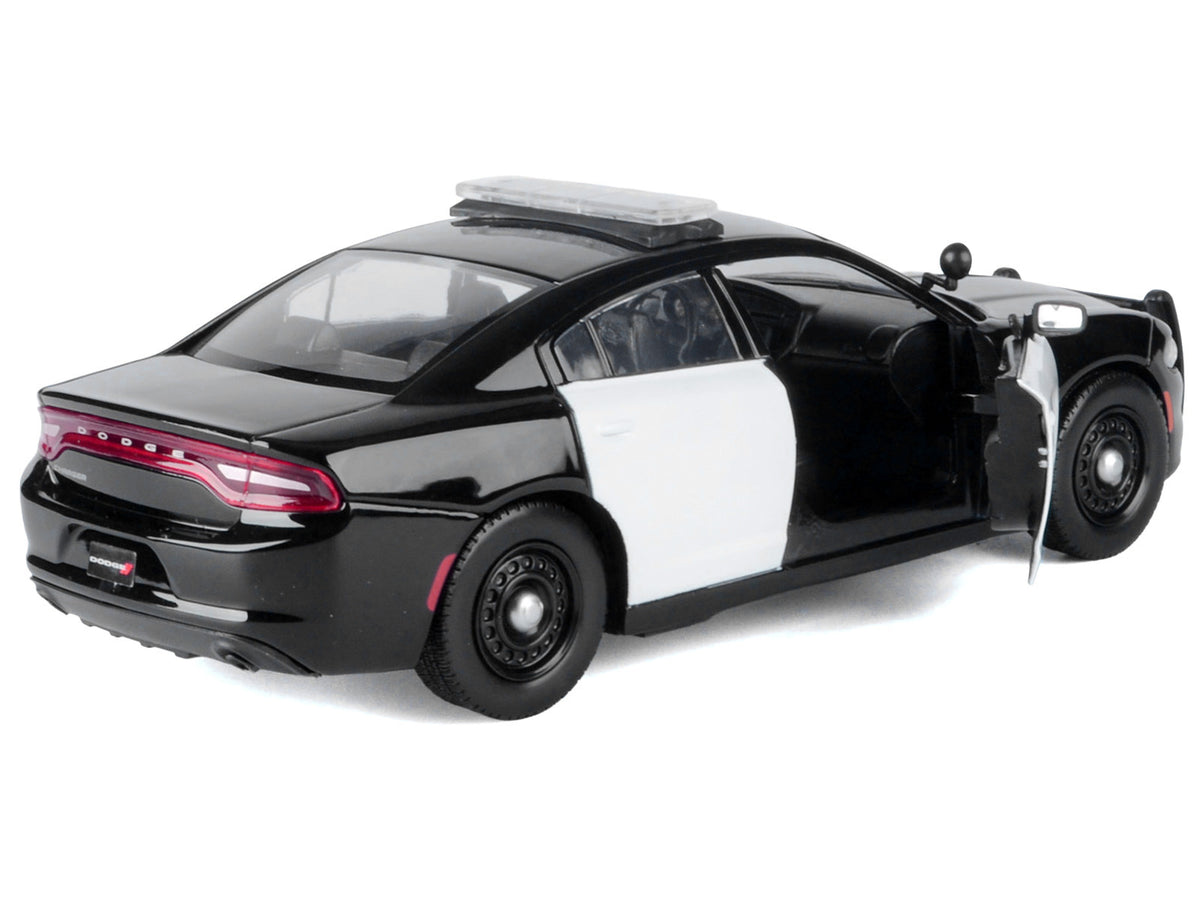 2023 Dodge Charger Pursuit Police Car Black and White "Law Enforcement and Public Service" Series 1/24 Diecast Model Car