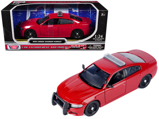 2023 Dodge Charger Pursuit Police Car Red "Law Enforcement and Public Service" Series 1/24 Diecast Model Car