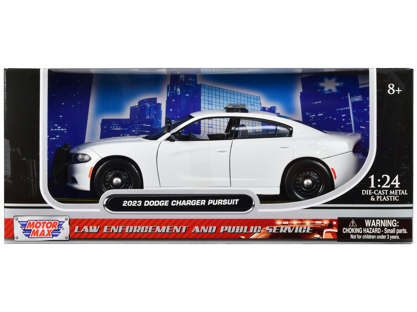 2023 Dodge Charger Pursuit Police Car Plain White "Law Enforcement and Public Service" Series 1/24 Diecast Model Car