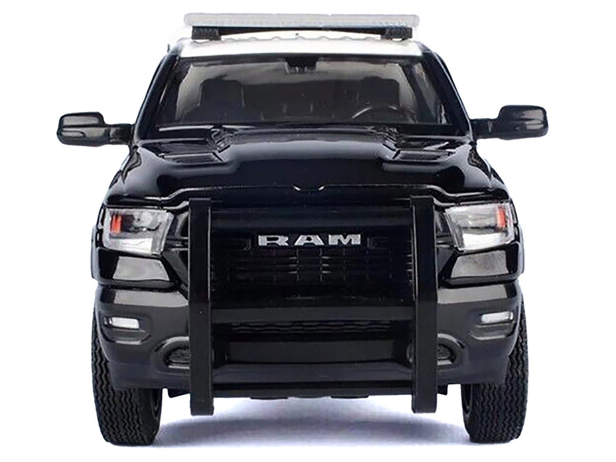 2019 RAM 1500 Laramine Crew Cab Pickup Truck "California Highway Patrol" Black and White with Truck Bed Camper "Law Enforcement and Public Service" Series 1/24-1/27 Diecast Model Car