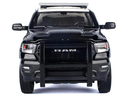 2019 RAM 1500 Laramine Crew Cab Pickup Truck "California Highway Patrol" Black and White with Truck Bed Camper "Law Enforcement and Public Service" Series 1/24-1/27 Diecast Model Car