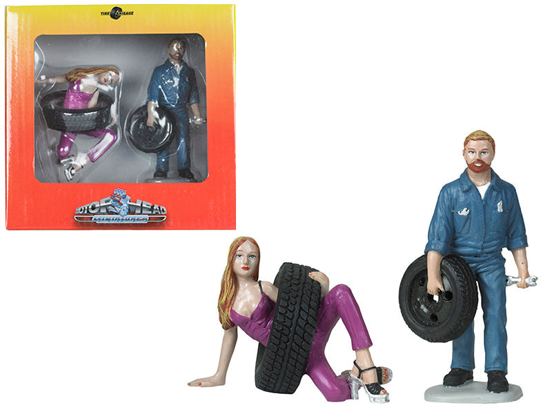 Val and Gary Tire Brigade 2 piece Figurine Set 1/18