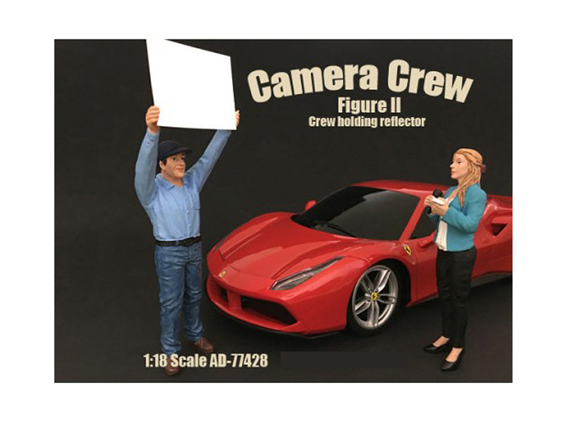Camera Crew Figure II "Crew Holding Reflector" For 1:18 Scale Models