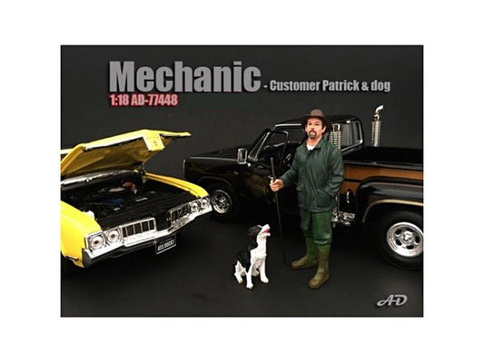 Customer Patrick and a Dog Figurine / Figure For 1:18 Models