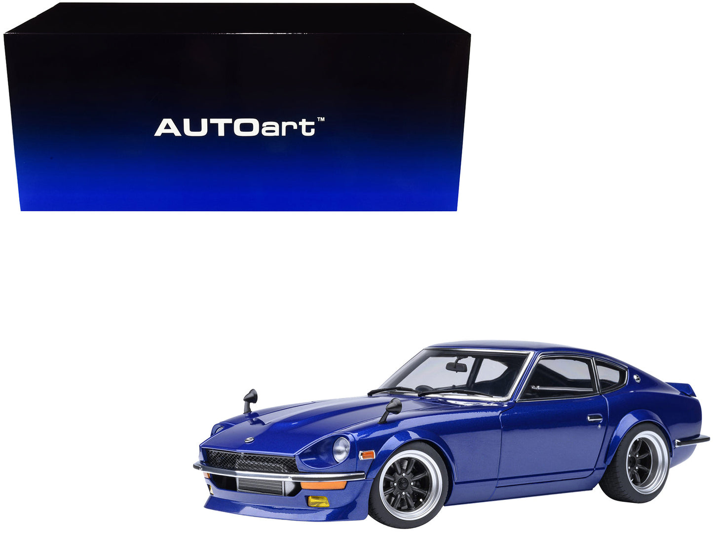Nissan Fairlady Z RHD (Right Hand Drive) "Akuma No Z" Blue Metallic "Wangan Midnight - Comic #1 Version" Manga 1/18 Model Car