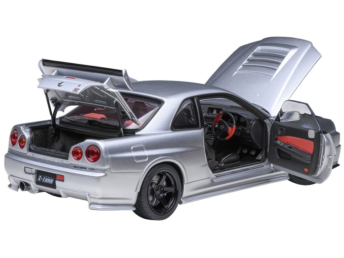 Nissan Nismo R34 GT-R Z-TUNE RHD (Right Hand Drive) Silver Metallic 1/18 Model Car