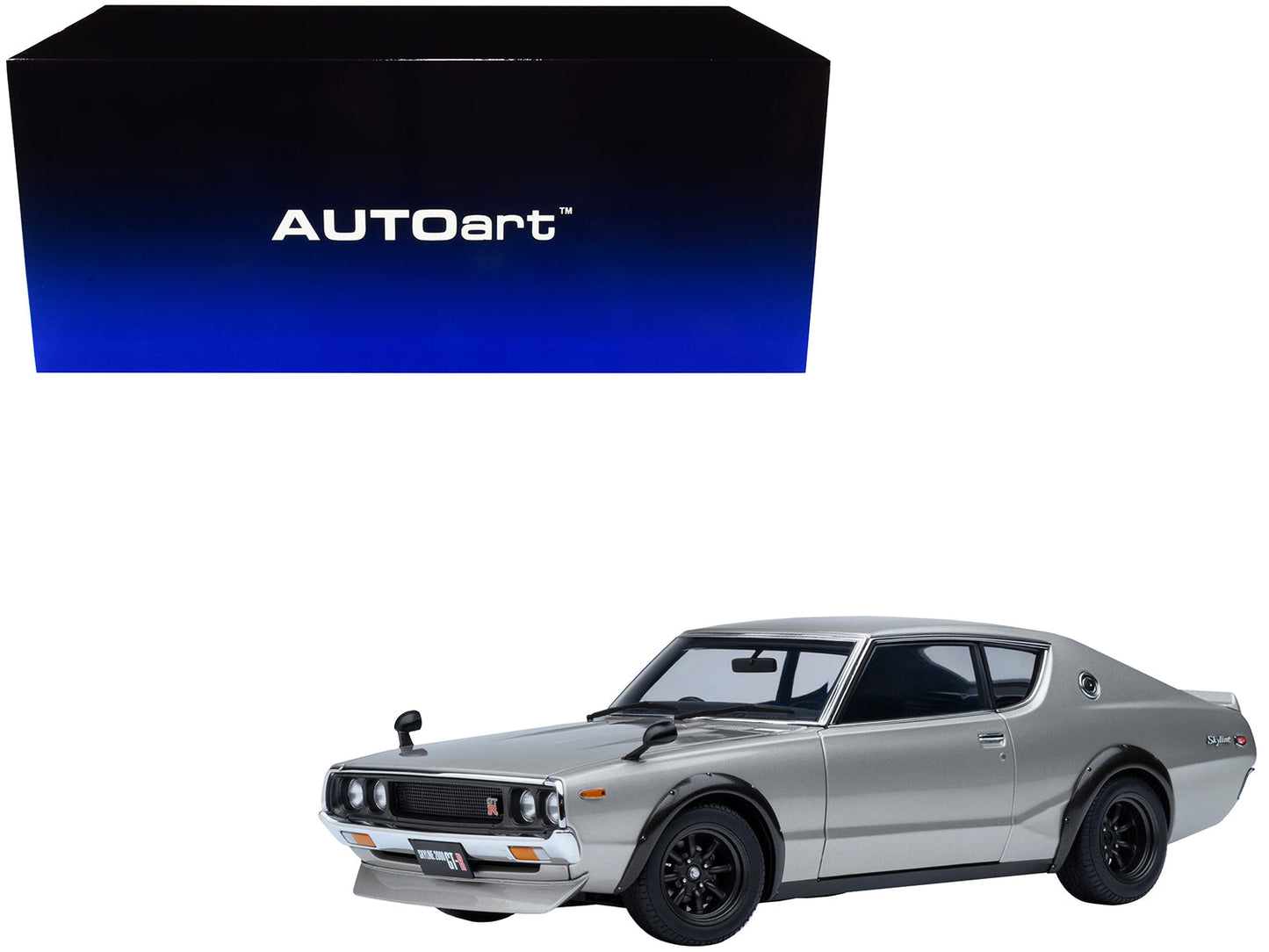 Nissan Skyline 2000GT-R (KPGC110) Tuned Version RHD (Right Hand Drive) Silver Metallic 1/18 Model Car