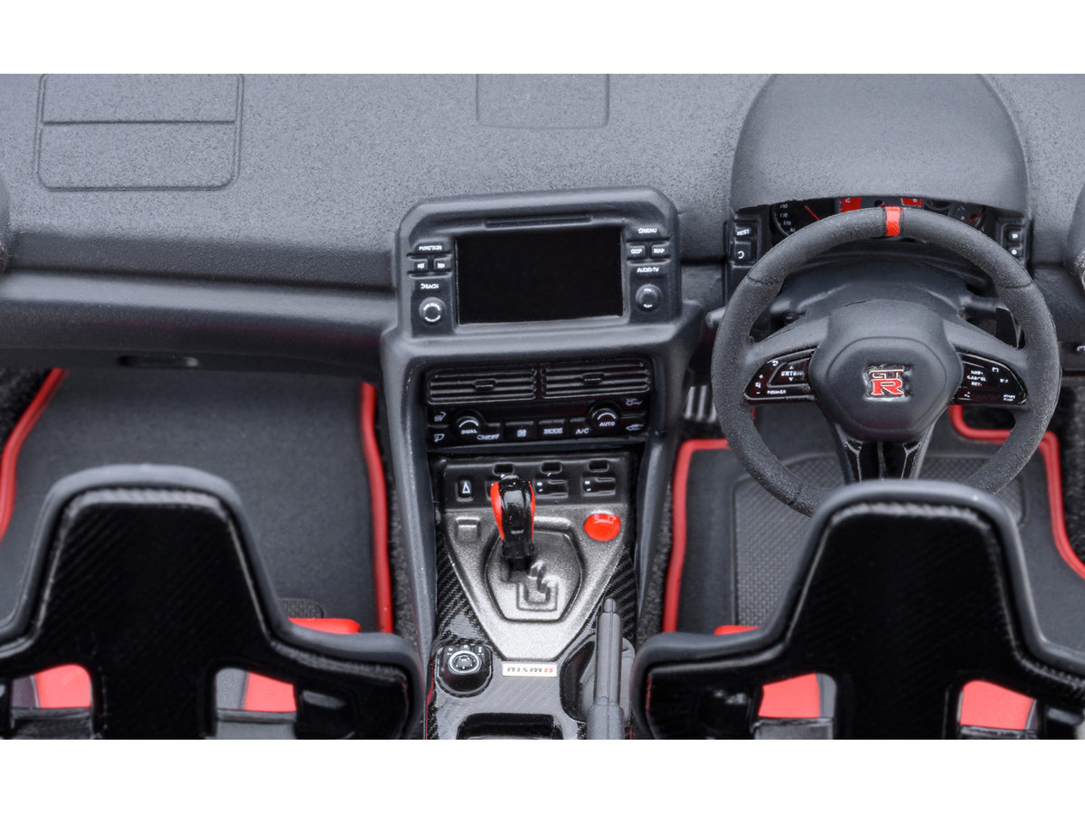 2022 Nissan GT-R (R35) Nismo Special Edition RHD (Right Hand Drive) Ultimate Metal Silver with Carbon Hood and Top 1/18 Model Car