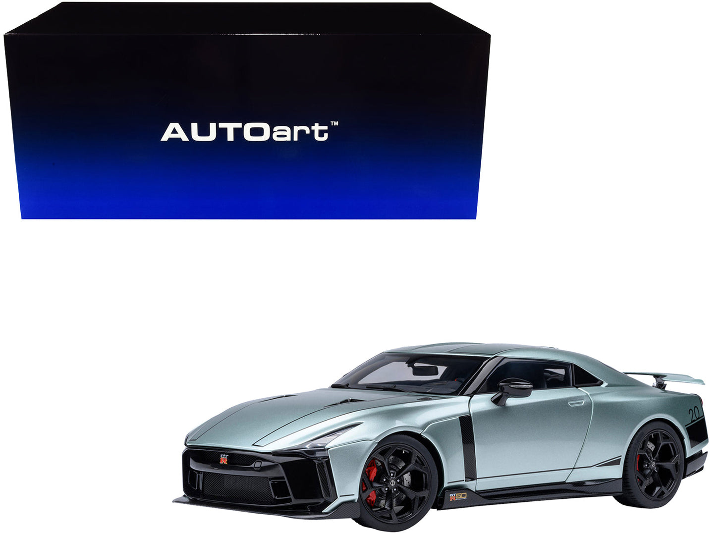 Nissan GT-R50 By ItalDesign Green Metallic and Black 1/18 Model Car