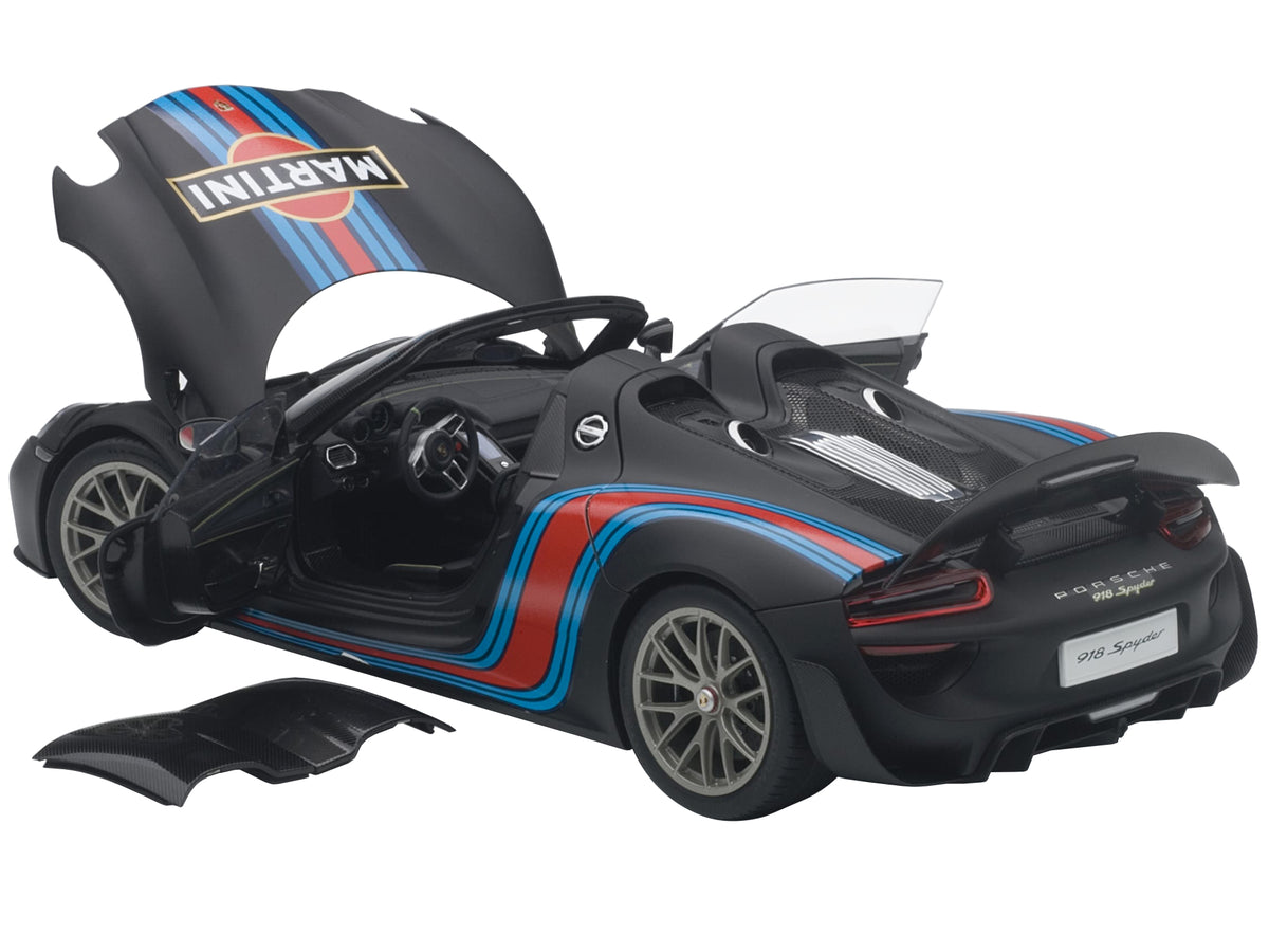 Porsche 918 Spyder Weissach Package Black/ Martini Livery #15 1/18 Model Car