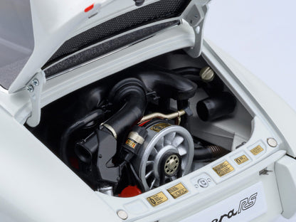 Porsche 911 Carrera 2.7 RS Grand Prix White with Red Stripes and Wheels 1/18 Model Car