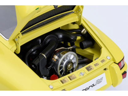 Porsche 911 Carrera 2.7 RS Light Yellow with Green Stripes and Wheels 1/18 Model Car