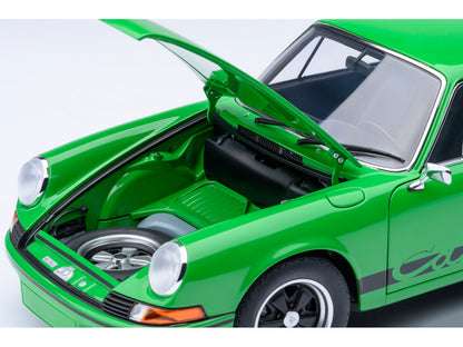 Porsche 911 Carrera 2.7 RS Viper Green with Black Stripes and Wheels 1/18 Model Car