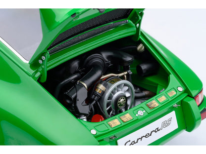 Porsche 911 Carrera 2.7 RS Viper Green with Black Stripes and Wheels 1/18 Model Car