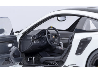 Porsche 911 (991.2) GT3 RS Weissach Package White with Carbon Hood and Top 1/18 Model Car