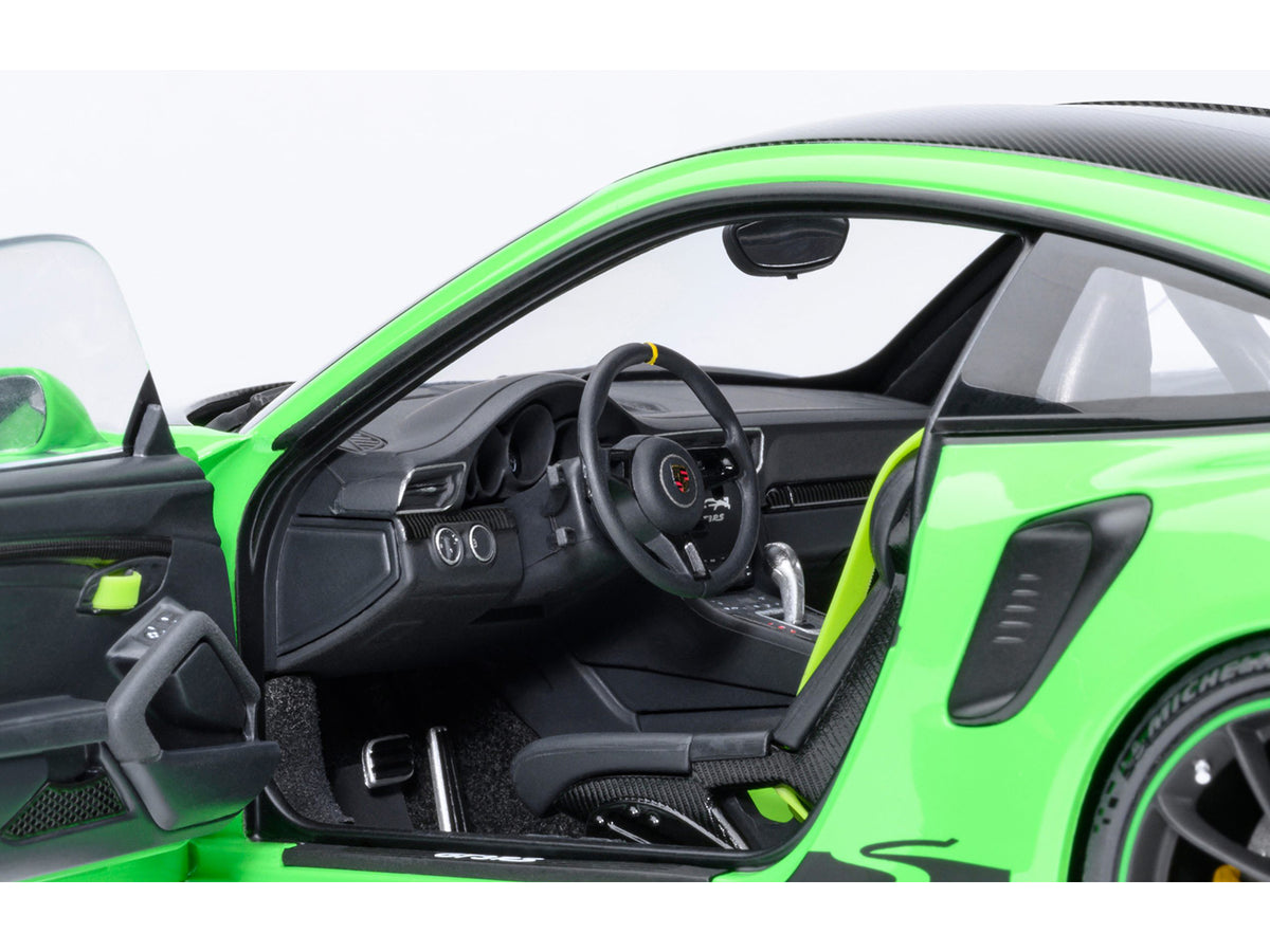Porsche 911 (991.2) GT3 RS Weissach Lizard Green with Carbon Hood and Top 1/18 Model Car