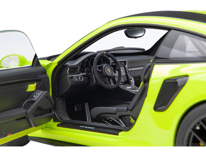 Porsche 911 (991.2) GT2 RS Weissach Package Acid Green with Carbon Stripes 1/18 Model Car