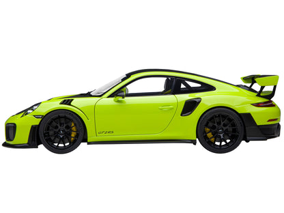 Porsche 911 (991.2) GT2 RS Weissach Package Acid Green with Carbon Stripes 1/18 Model Car