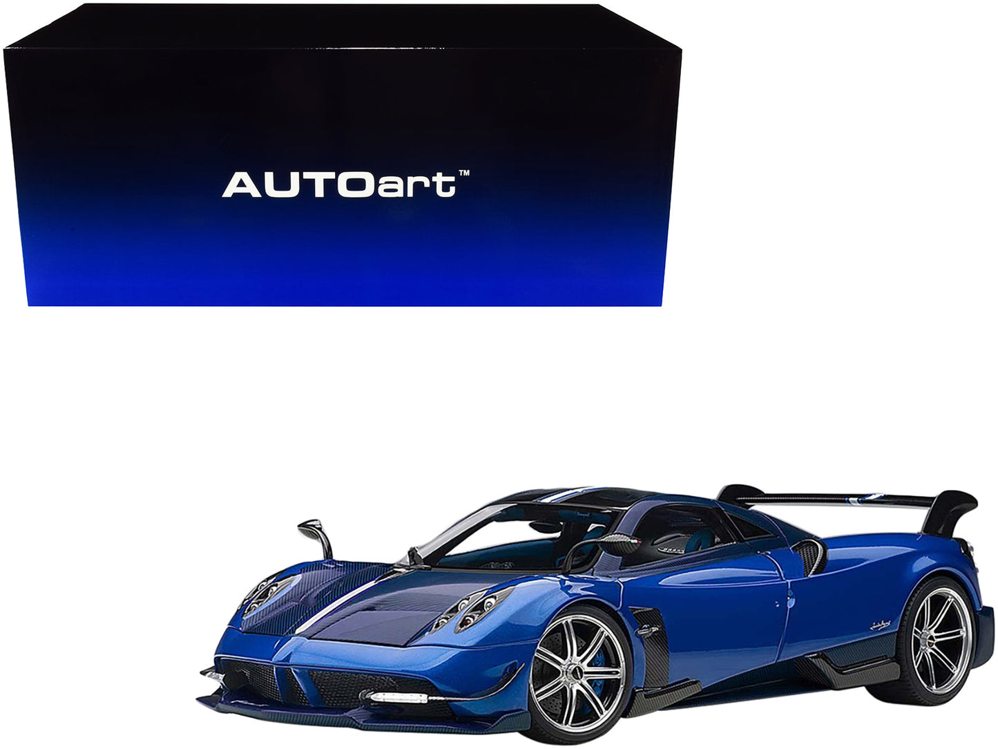 Pagani Huayra BC Blu Francia / Candy Blue Metallic with Carbon Accents 1/18 Model Car