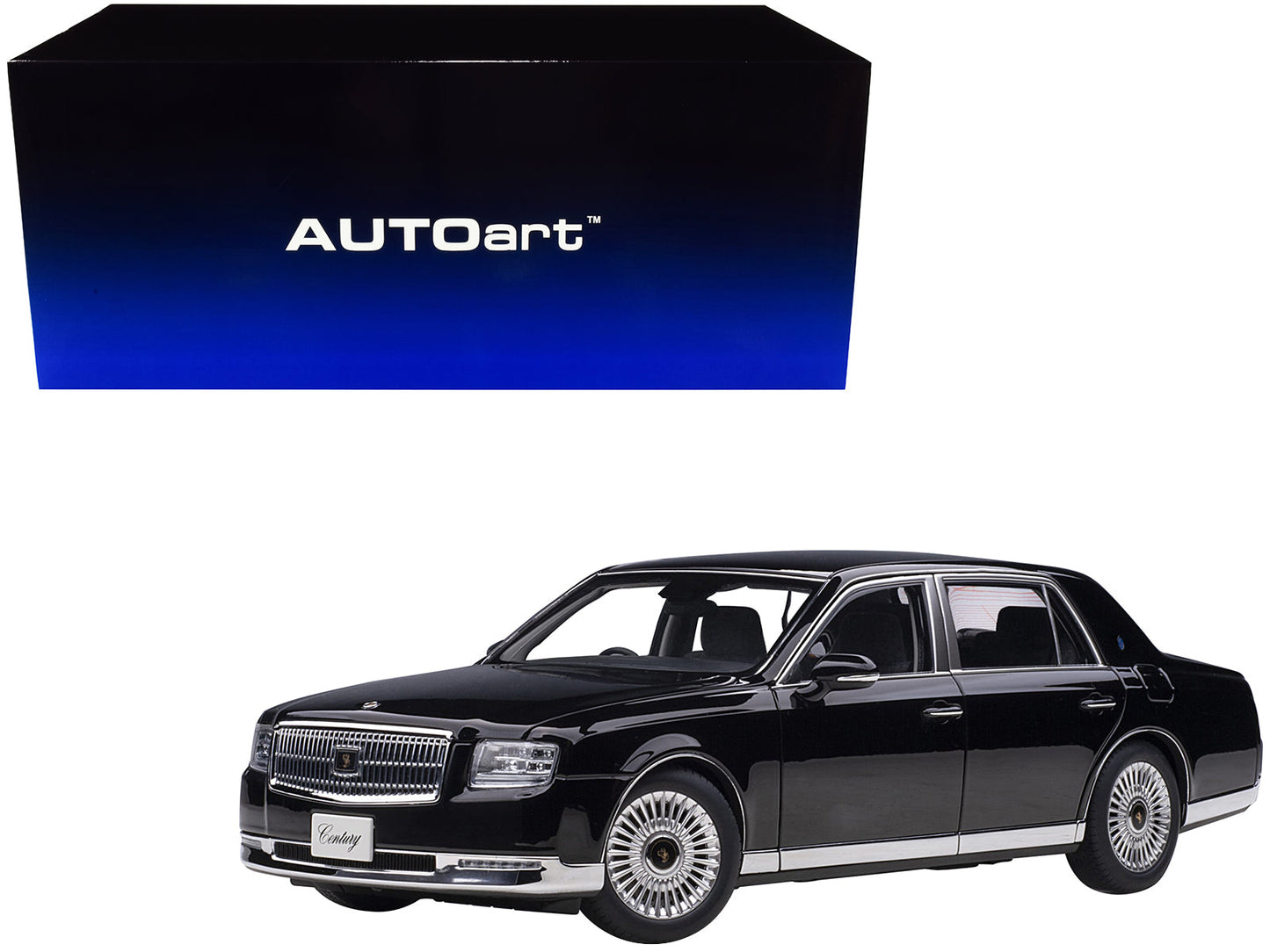 Toyota Century RHD (Right Hand Drive) Black 1/18 Model Car