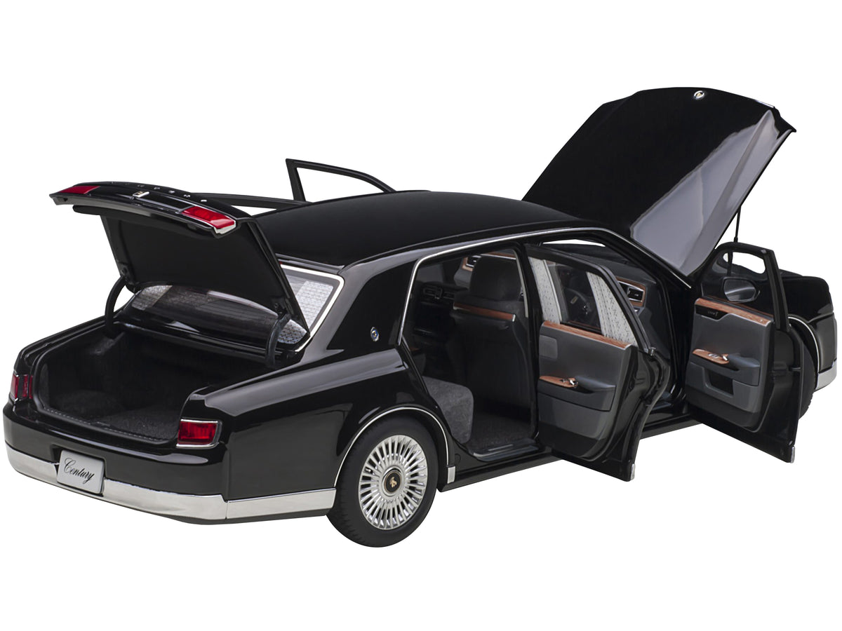 Toyota Century with Curtains RHD (Right Hand Drive) Black Special Edition 1/18 Model Car