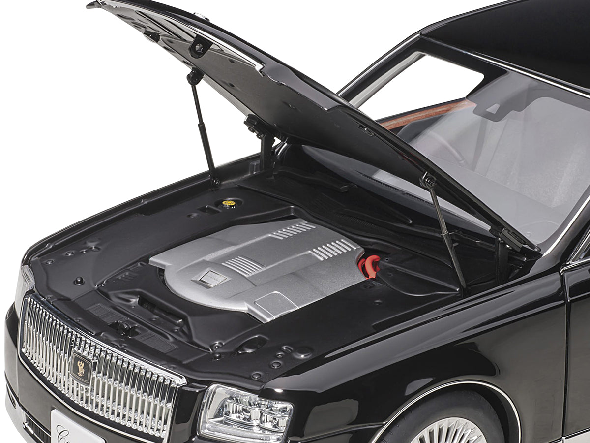 Toyota Century with Curtains RHD (Right Hand Drive) Black Special Edition 1/18 Model Car