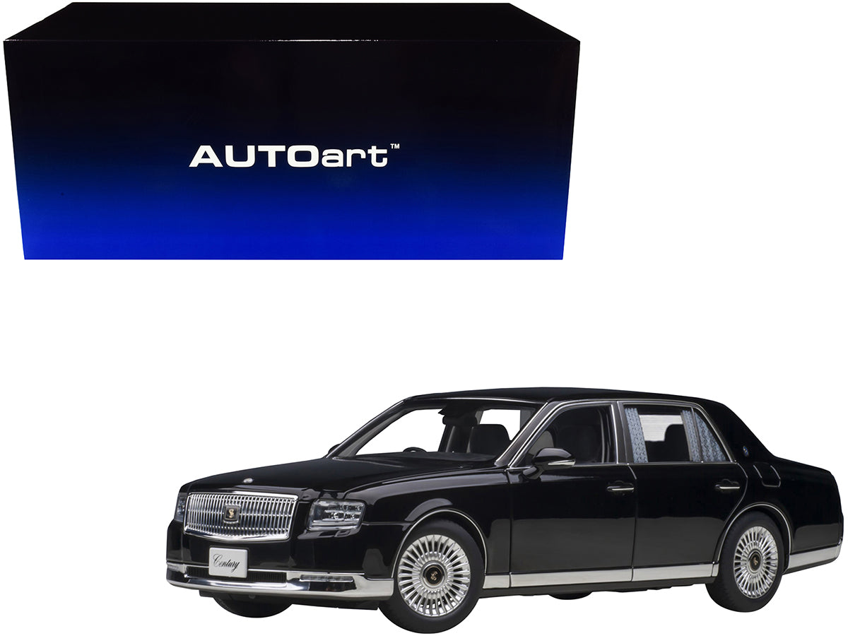 Toyota Century with Curtains RHD (Right Hand Drive) Black Special Edition 1/18 Model Car
